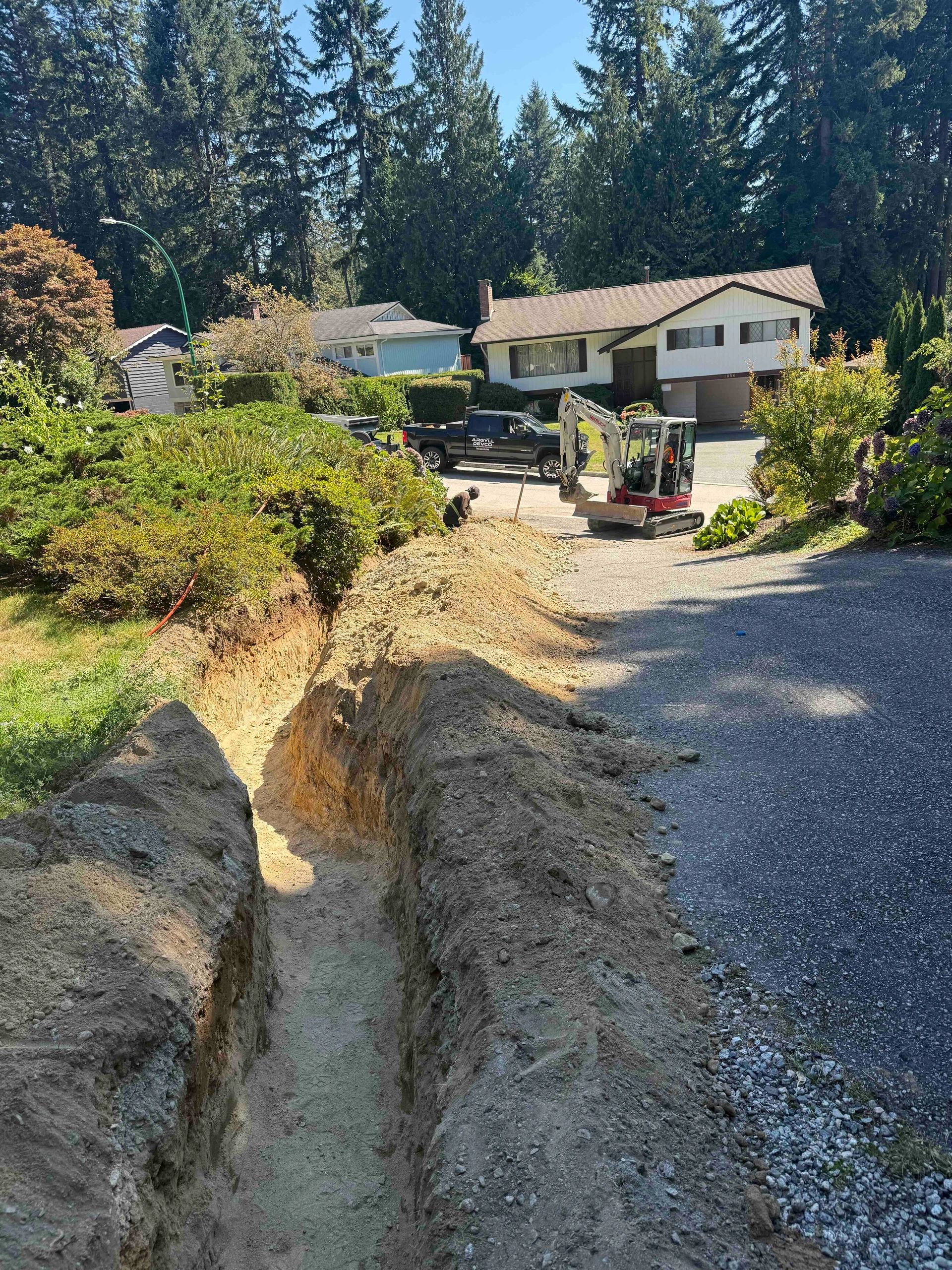Residential excavation and utility trenching work